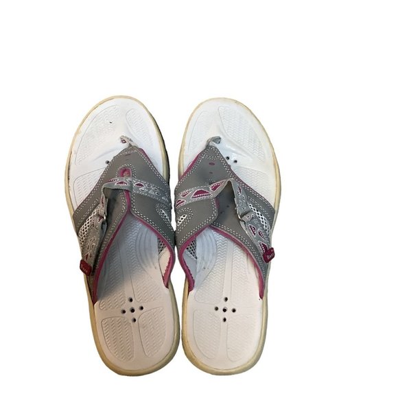 BASS Women's Gray & Pink Thong/T-Strap Comfortable Athletic Style Sandals-Size 9 - Picture 8 of 8